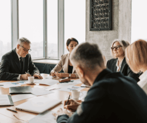 Condo association meeting discussing enforcement of moving-day rules
